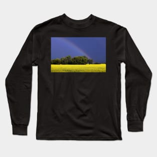 Trees, A Canola Field and a Rainbow Long Sleeve T-Shirt